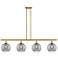 Ballston Athens 48"W 4-Light Gold Stem Island Light w/ 8" Smoke S
