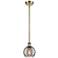 Ballston Athens 5.88"W Antique Brass Stem Mini Pendant w/ Smoke Swirl