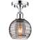 Ballston Athens 5.88"W Chrome Semi-Flush Mount w/ Smoke Swirl Shade