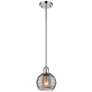 Ballston Athens 5.88"W Chrome Stemmed Mini Pendant w/ Smoke Swirl Shad