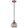 Ballston Athens 5.88"W Copper Corded Mini Pendant w/ Smoke Swirl Shade
