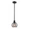Ballston Athens 5.88"W Matte Black Stem Mini Pendant w/ Smoke Swirl Sh