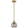 Ballston Athens 5.88"W Satin Gold Stemmed Mini Pendant w/ Smoke Swirl
