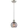 Ballston Athens 5.88"W Satin Nickel Cord Mini Pendant w/ Smoke Swirl S