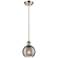 Ballston Athens 5.88"W Satin Nickel Cord Mini Pendant w/ Smoke Swirl S