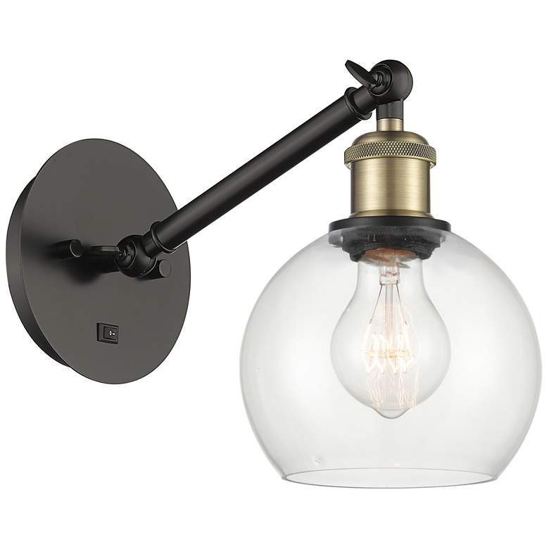 Image 1 Ballston Athens 6" Incandescent Sconce - Black Brass Finish - Clear Sh