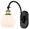 Ballston Athens 6" Incandescent Sconce - Black Brass Finish - White Sh