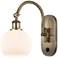 Ballston Athens 6" Incandescent Sconce - Brass Finish - Matte White Sh