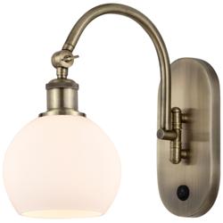 Ballston Athens 6" Incandescent Sconce - Brass Finish - Matte White Sh