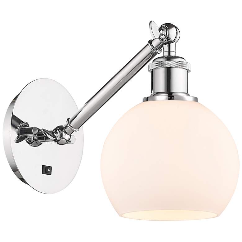 Image 1 Ballston Athens 6" Incandescent Sconce - Chrome Finish - Matte White S