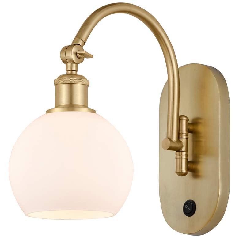 Image 1 Ballston Athens 6" Incandescent Sconce - Gold Finish - Matte White Sha