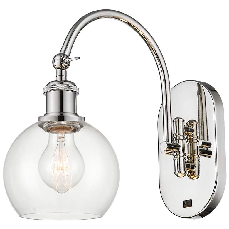 Image 1 Ballston Athens 6" Incandescent Sconce - Nickel Finish - Clear Shade
