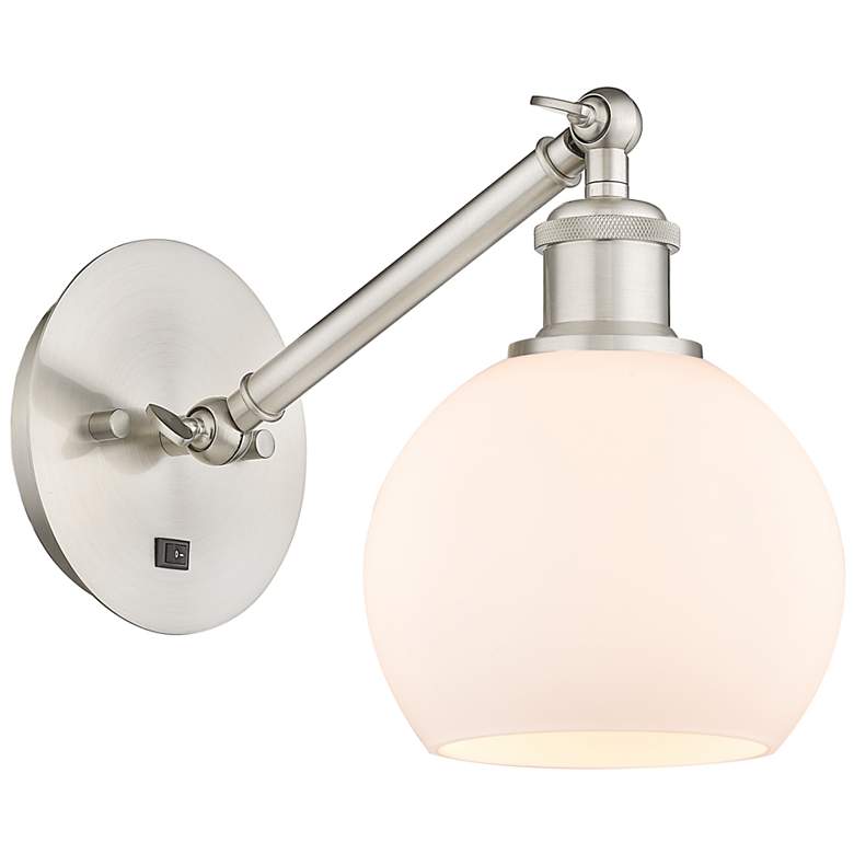 Image 1 Ballston Athens 6" Incandescent Sconce - Nickel Finish - Matte White S