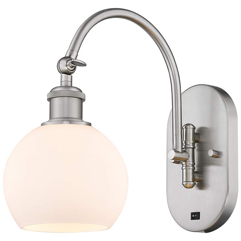 Image 1 Ballston Athens 6" Incandescent Sconce - Nickel Finish - Matte White S