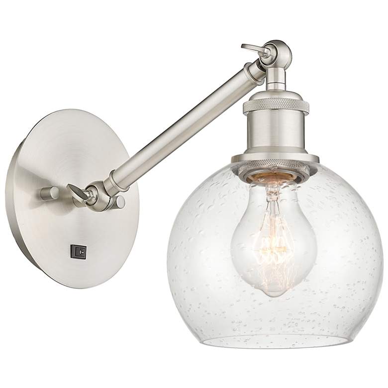Image 1 Ballston Athens 6 inch Incandescent Sconce - Nickel Finish - Seedy Shade