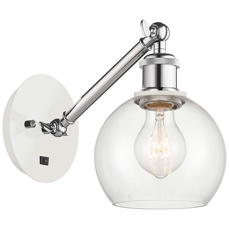 Image 1 Ballston Athens 6 inch Incandescent Sconce - White &#38; Chrome - Clear Sh