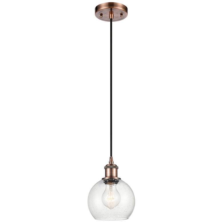 Image 1 Ballston Athens 6" LED Mini Pendant - Antique Copper - Seedy Shade