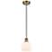 Ballston Athens 6" LED Mini Pendant - Brushed Brass - Matte White Shad
