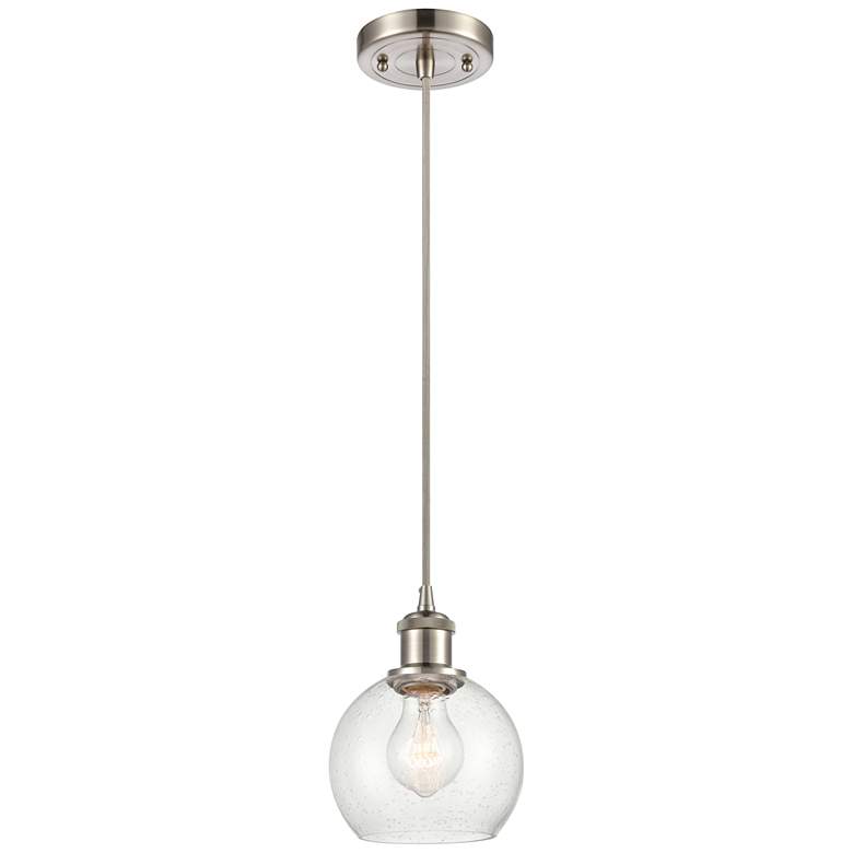 Image 1 Ballston Athens 6" LED Mini Pendant - Brushed Satin Nickel - Seedy Sha