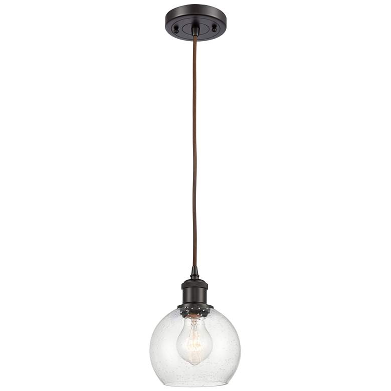 Image 1 Ballston Athens 6" LED Mini Pendant - Oil Rubbed Bronze - Seedy Shade
