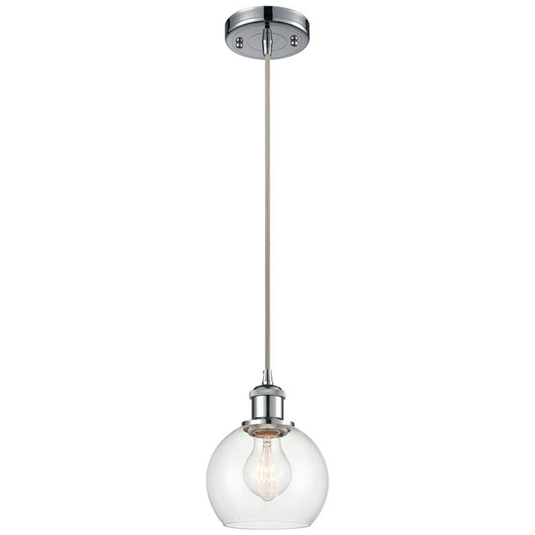 Image 1 Ballston Athens 6" LED Mini Pendant - Polished Chrome - Clear Shade