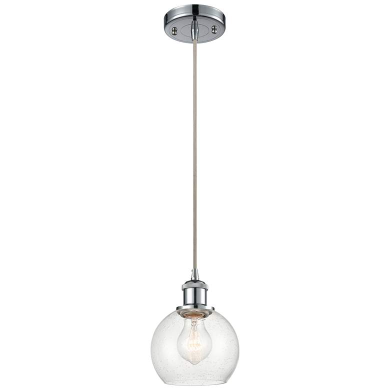 Image 1 Ballston Athens 6" LED Mini Pendant - Polished Chrome - Seedy Shade