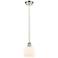 Ballston Athens 6" LED Mini Pendant - Polished Nickel - Matte White Sh