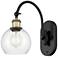 Ballston Athens 6" LED Sconce- Black Brass Finish - Clear Shade