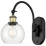 Ballston Athens 6" LED Sconce- Black Brass Finish - Clear Shade