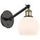 Ballston Athens 6" LED Sconce - Black Brass Finish - Matte White Shade