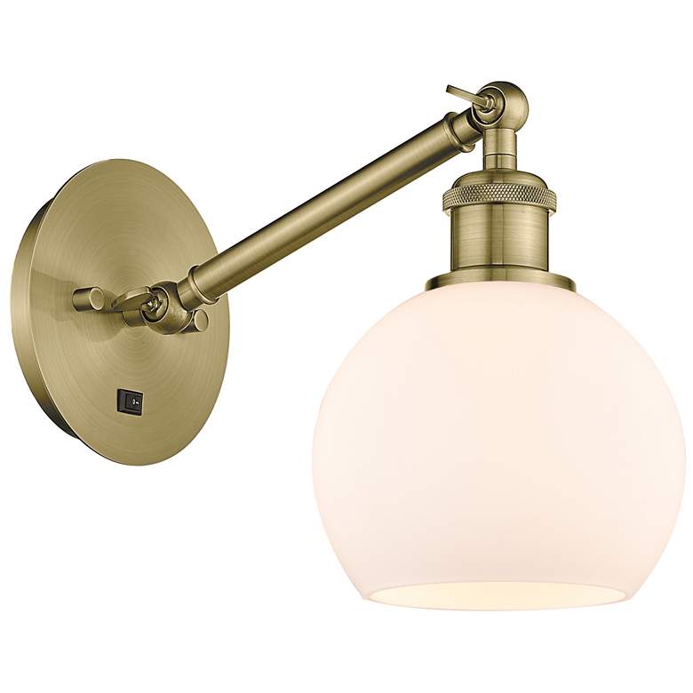 Image 1 Ballston Athens 6" LED Sconce - Brass Finish - Matte White Shade
