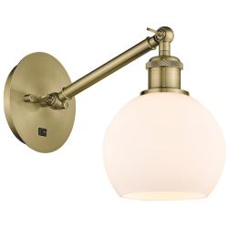 Ballston Athens 6" LED Sconce - Brass Finish - Matte White Shade