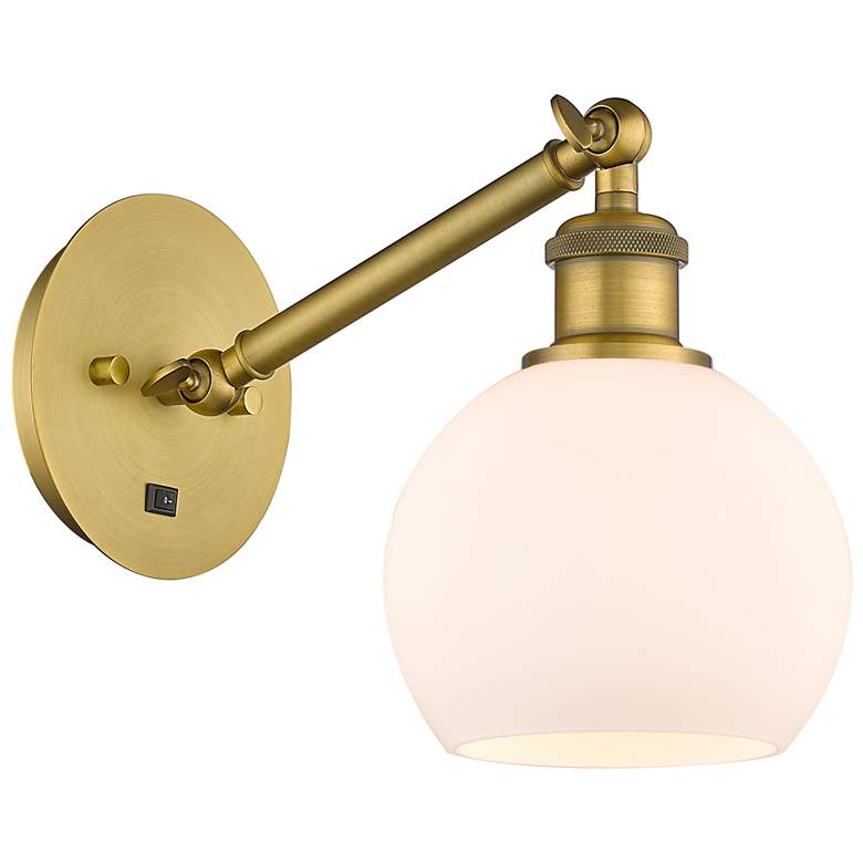 Image 1 Ballston Athens 6" LED Sconce - Brass Finish - Matte White Shade