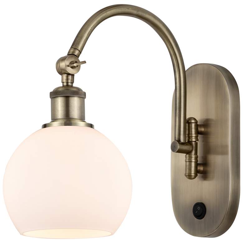 Image 1 Ballston Athens 6" LED Sconce- Brass Finish - Matte White Shade