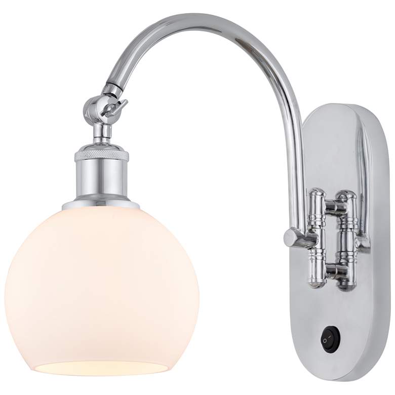 Image 1 Ballston Athens 6" LED Sconce- Chrome Finish - Matte White Shade