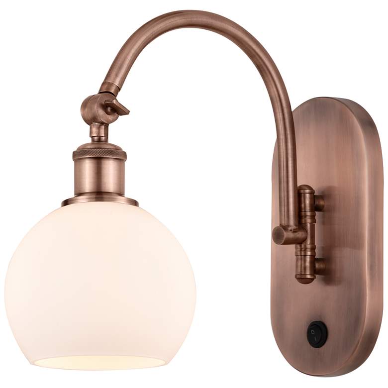 Image 1 Ballston Athens 6" LED Sconce- Copper Finish - Matte White Shade