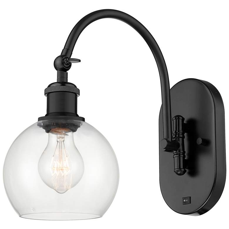 Image 1 Ballston Athens 6" LED Sconce- Matte Black Finish - Clear Shade