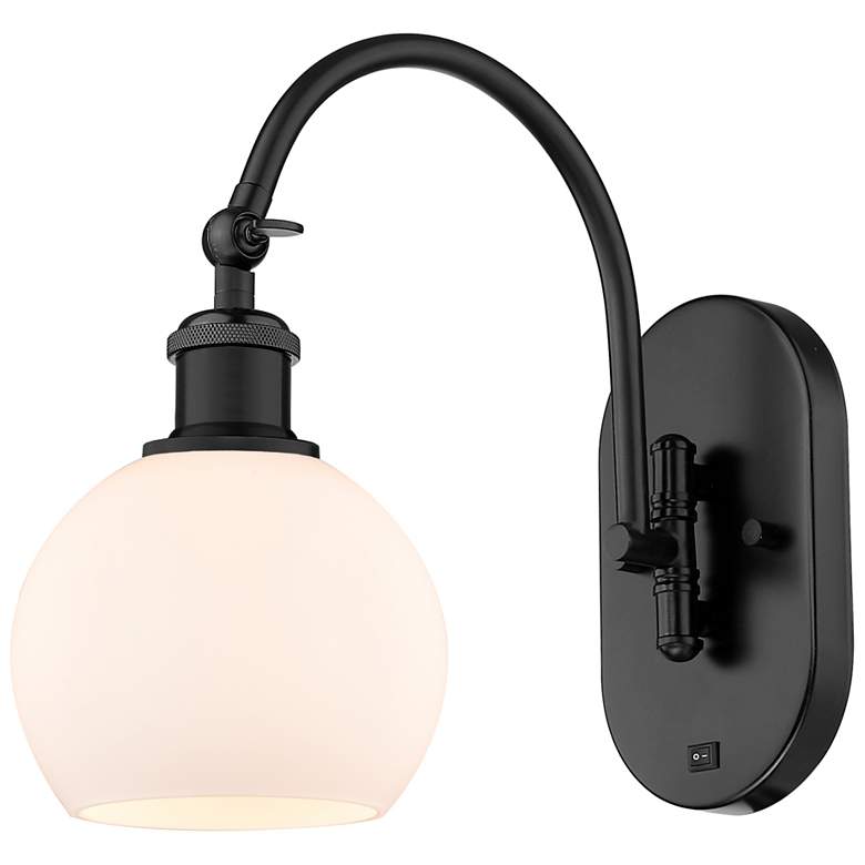Image 1 Ballston Athens 6" LED Sconce- Matte Black Finish - Matte White Shade