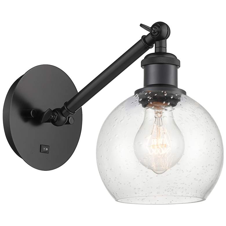 Image 1 Ballston Athens 6" LED Sconce - Matte Black Finish - Seedy Shade