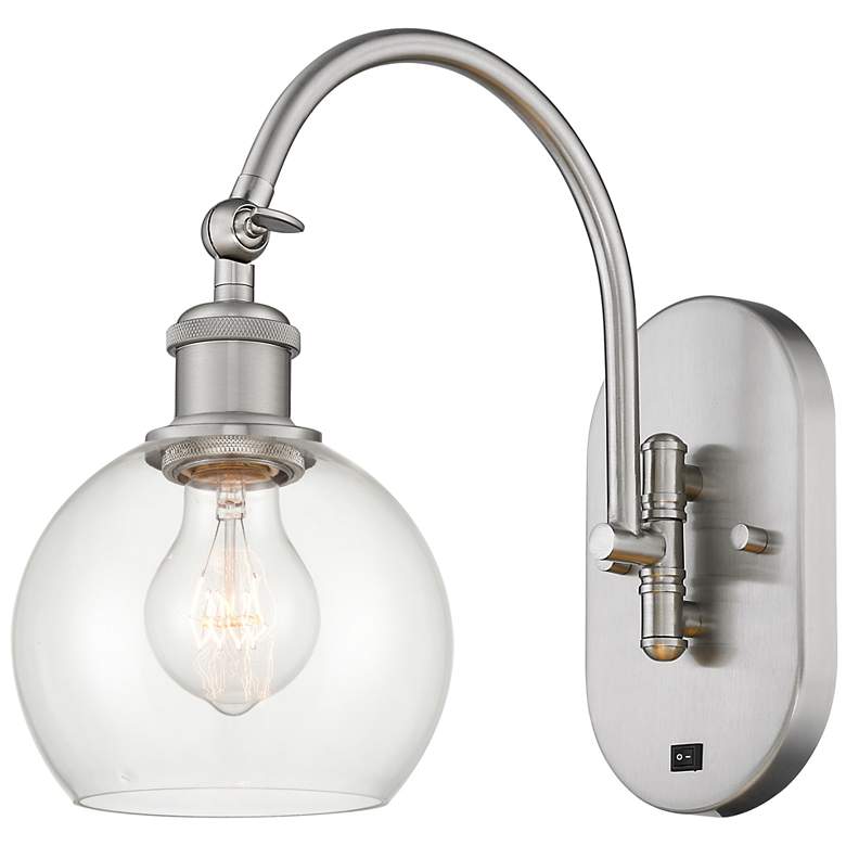 Image 1 Ballston Athens 6" LED Sconce- Nickel Finish - Clear Shade