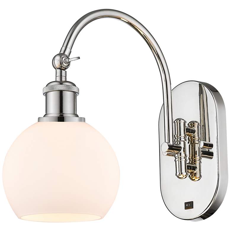 Image 1 Ballston Athens 6" LED Sconce- Nickel Finish - Matte White Shade