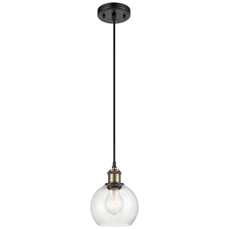 Image 1 Ballston Athens 6" Mini Pendant - Black Antique Brass - Seedy Shade