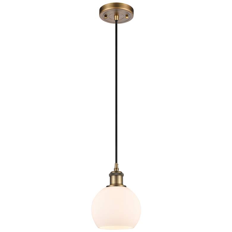 Image 1 Ballston Athens 6" Mini Pendant - Brushed Brass - Matte White Shade