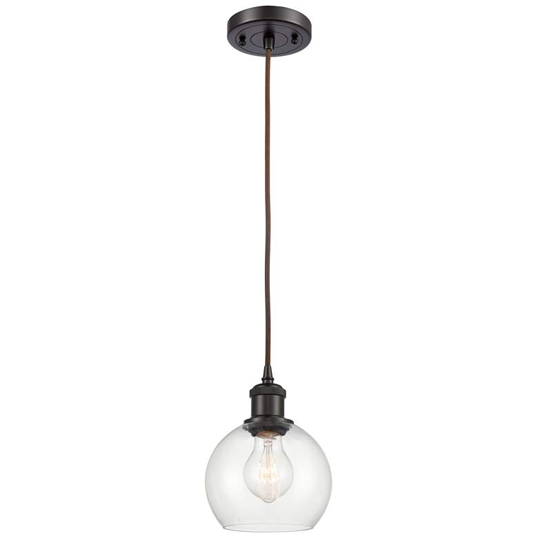 Image 1 Ballston Athens 6" Mini Pendant - Oil Rubbed Bronze - Clear Shade