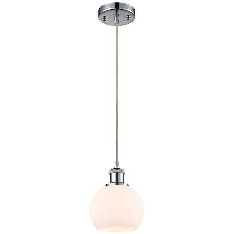 Image 1 Ballston Athens 6" Mini Pendant - Polished Chrome - Matte White Shade