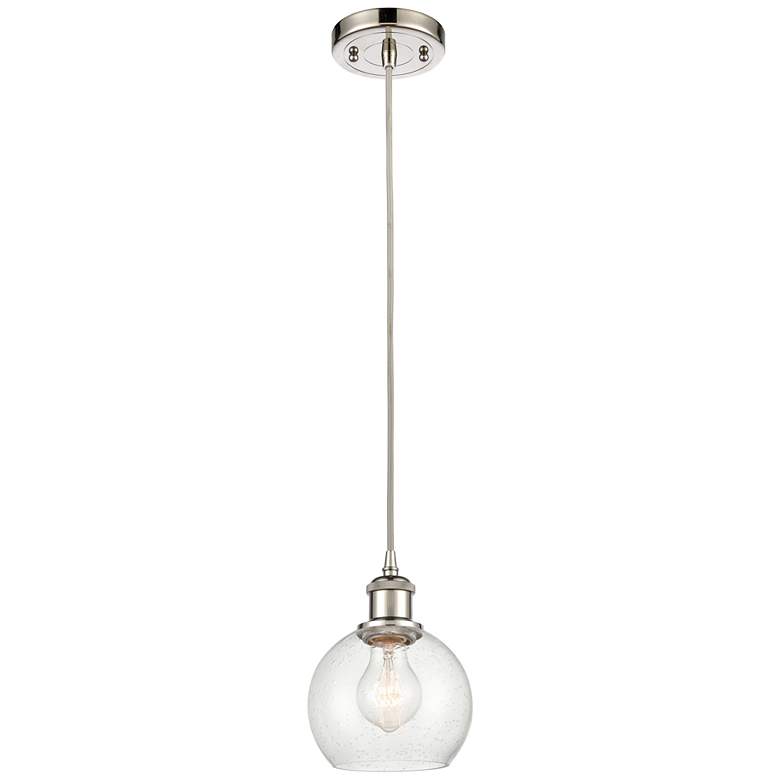 Image 1 Ballston Athens 6" Mini Pendant - Polished Nickel - Seedy Shade