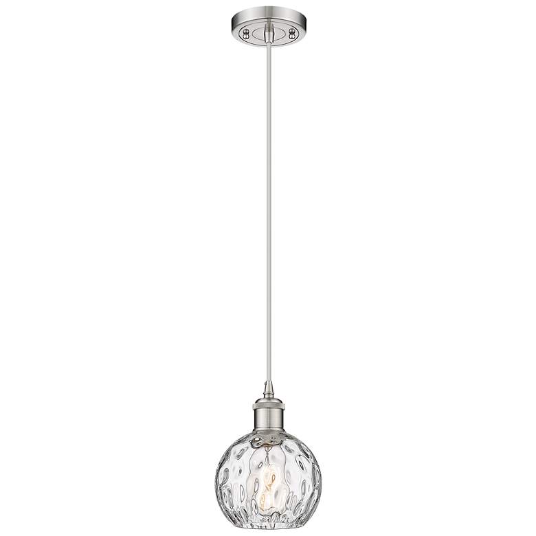 Image 1 Ballston Athens 6"W Brushed Nickel Cord Mini Pendant Water Glass Shade