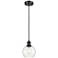 Ballston Athens 6"W Cord Hung Matte Black Mini Pendant w/ Clear Shade