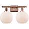 Ballston Athens 8" 2 Light 18" Bath Light - Copper - White Shade