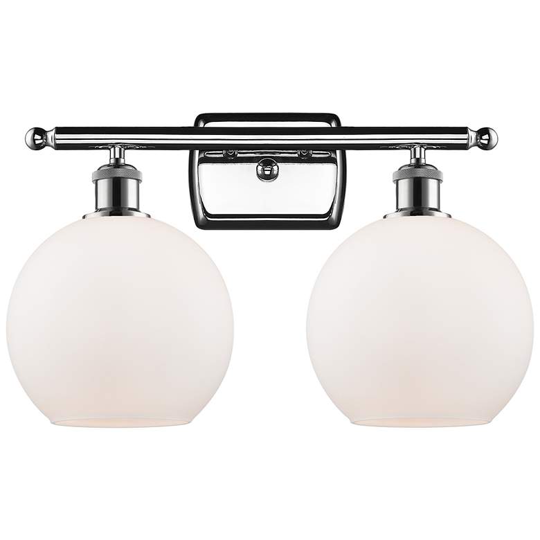 Image 1 Ballston Athens 8" 2 Light 18" Bath Light - Polished Chrome - Whi